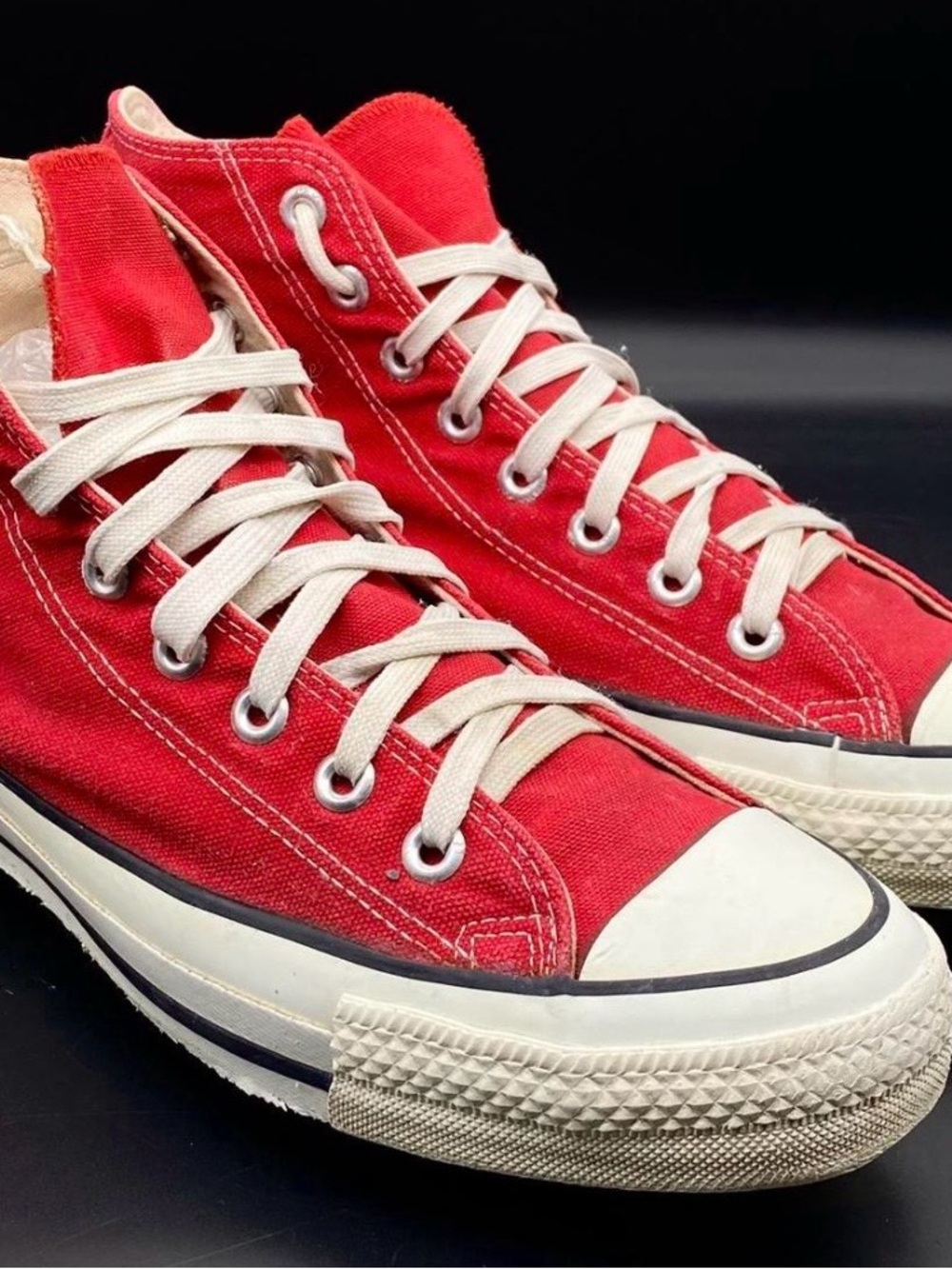 Converse Chuck Taylor Hi Red VTG 90s Made In USA Sneakers Shoes-Womens 10 Mens 8 - Picture 3 of 6